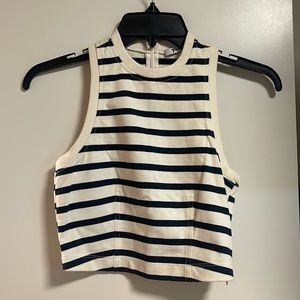 T by Alexander Wang Striped Crop Top